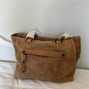 NWT Frye Suede Beige  Leather Tote